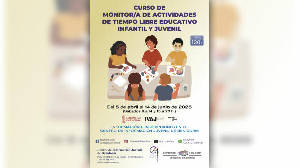 Juventud organiza de abril a junio un curso de Monitor de Tiempo Libre Educativo 