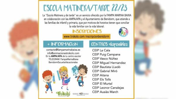 Once colegios ofrecen este curso ‘Escola Matinera’ y de ‘Vesprada’ para favorecer la conciliación