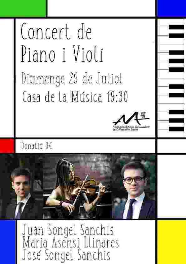  Callosa &middot; La Casa de la M&uacute;sica acoge el pr&oacute;ximo domingo un concierto de piano y viol&iacute;n