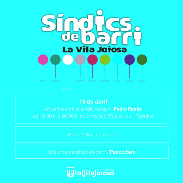 El Ayuntamiento de Villajoyosa contin&uacute;a con los encuentros de S&iacute;ndic de Barri con Pedro Ramis en Poble Nou-Parad&iacute;s 