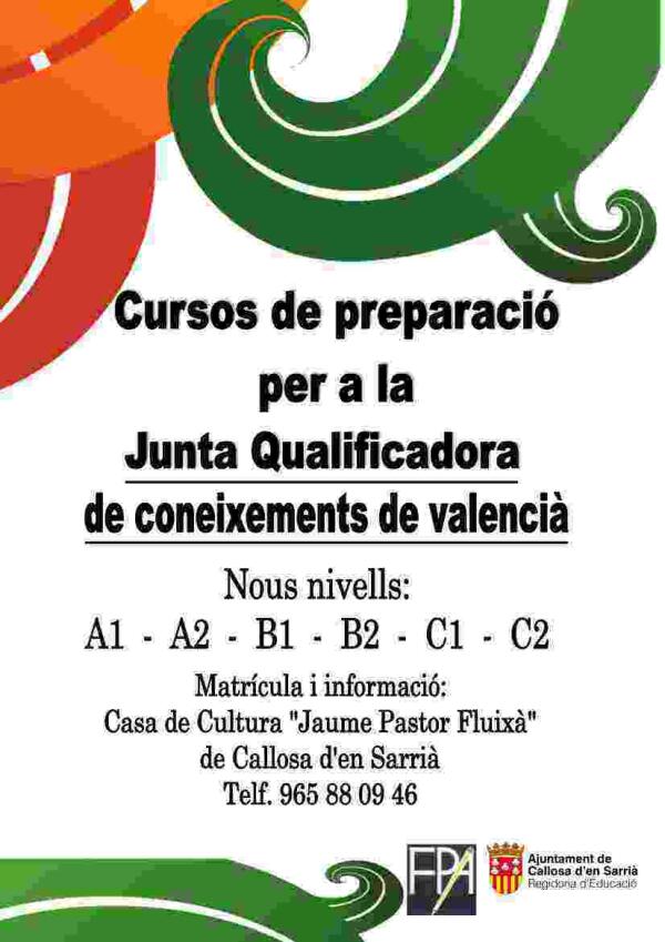  Callosa d&rsquo;en Sarri&agrave; evaluar&aacute; del A1 de Valenciano de la Junta Qualificadora