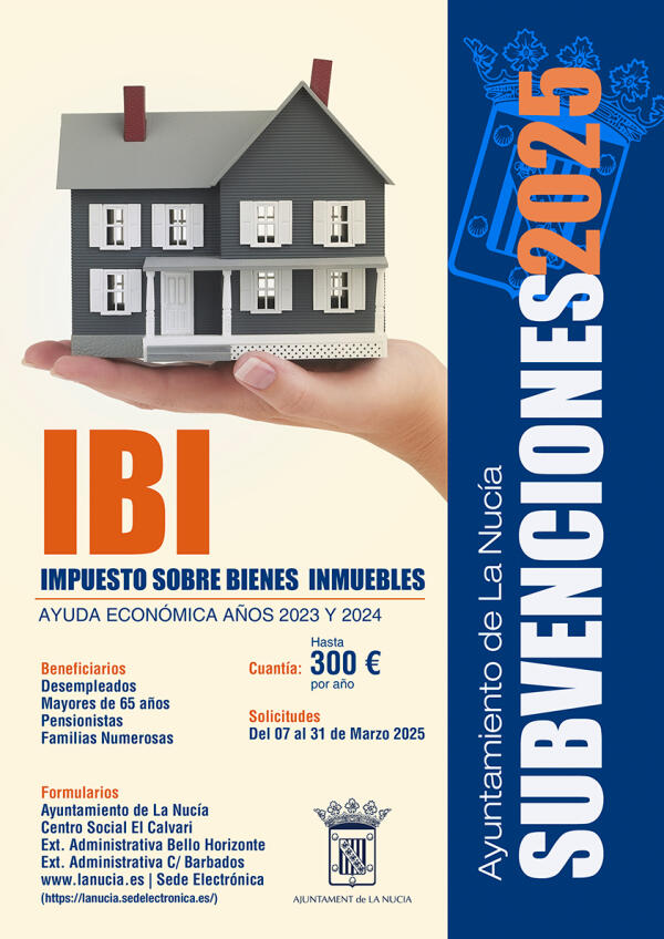 Última semana para solicitar la subvención del IBI 2023 y 2024