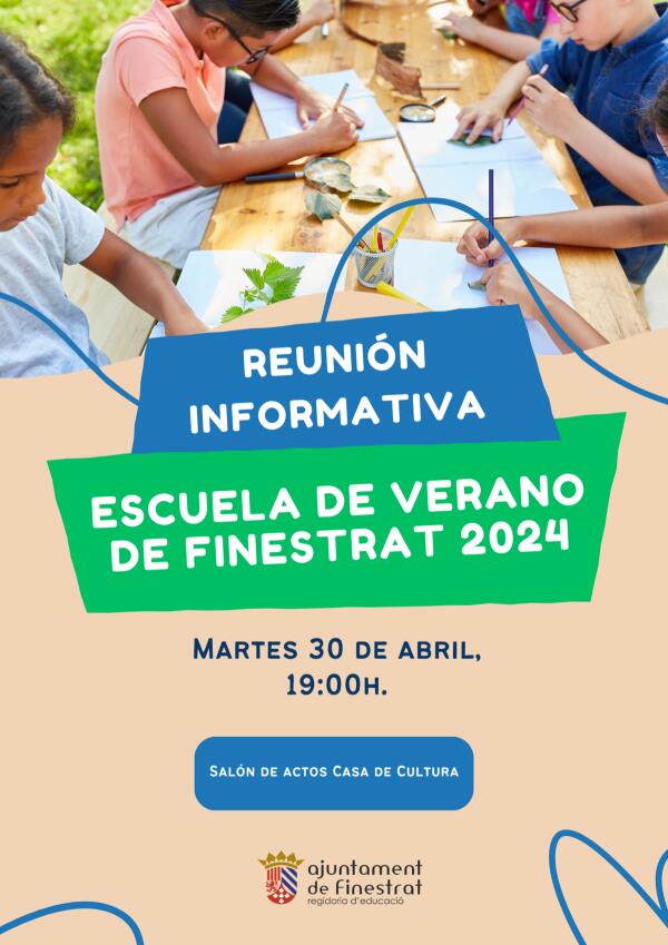 REUNIÓN INFORMATIVA SOBRE LAS PRÓXIMAS ESCUELAS DE VERANO EN FINESTRAT