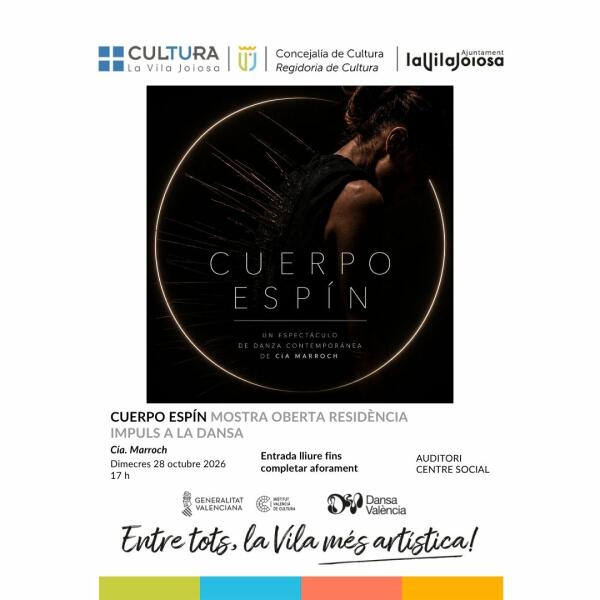Villajoyosa se convierte en centro de creaci&oacute;n art&iacute;stica con el programa &ldquo;Impuls a la Dansa&rdquo; y la compa&ntilde;&iacute;a Marroch