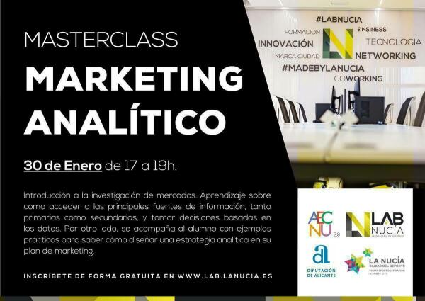 El Lab_Nucia acoge una Másterclass de “Marketing Analítico”