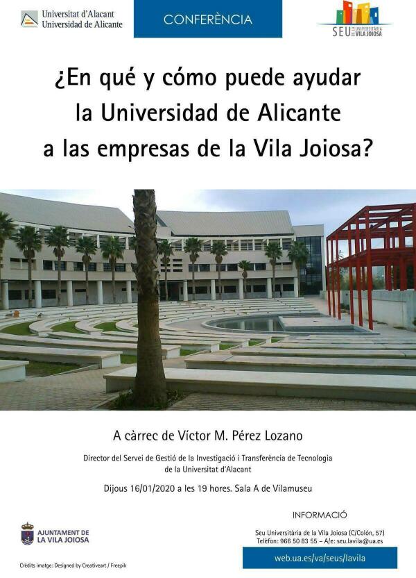 La Sede Universitaria de la Vila alberga la conferencia “¿En qué y cómo puede ayudar la Universidad de Alicante a las empresas de la Vila?”