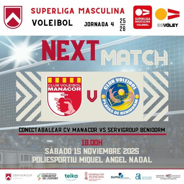 El Servigroup Benidorm afronta su primer desplazamiento liguero con ambición ante el Conectabalear CV Manacor