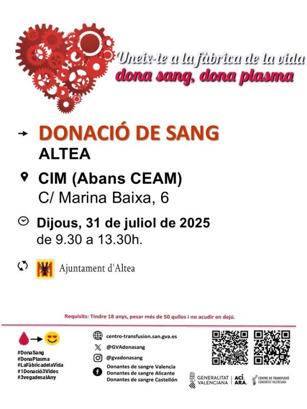 Sanidad alerta de la bajada de reservas de sangre durante el mes de agosto y anima a donar