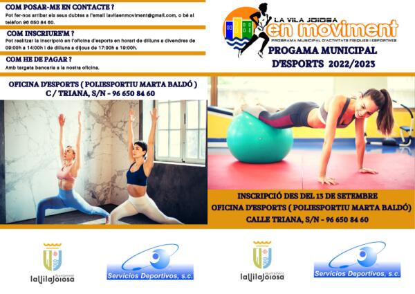 La concejalía de Deportes de la Vila Joiosa presenta el programa municipal de actividades deportivas para el curso 2022/23