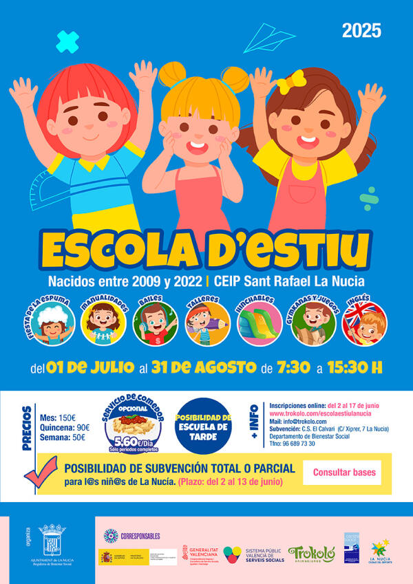 Hoy abre inscripciones L’Escola d’Estiu La Nucía 2025