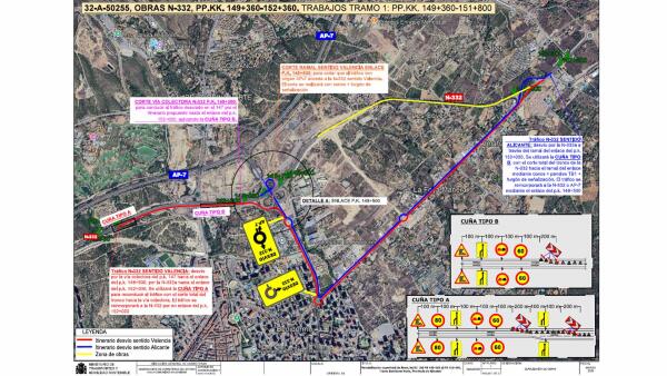 El tramo de la variante entre la salida de Levante y l&rsquo;Alf&agrave;s estar&aacute; cortado por las noches durante una semana por tareas de asfaltado 