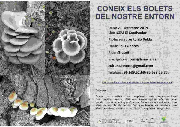 La Nucía · Curso gratuito  “Coneix els Bolets del nostre Entorn” en el CEM