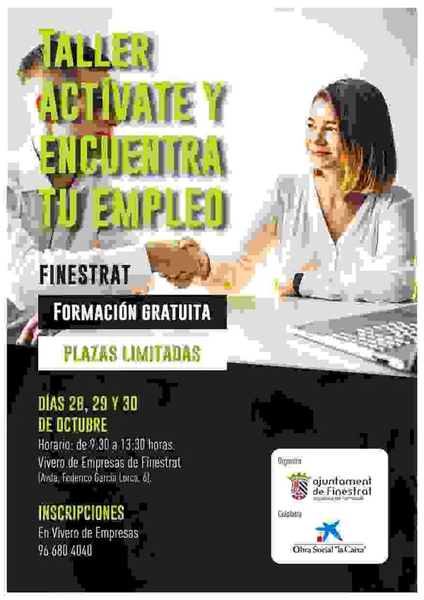 FINESTRAT ORGANIZA EL CURSO “ACTÍVATE Y ENCUENTRA TU EMPLEO” PARA ORIENTAR EN EL PROCESO DE BÚSQUEDA DE TRABAJO