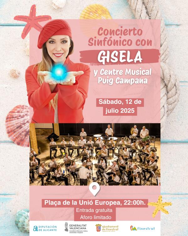 CONCIERTO SINFÓNICO CON GISELA Y EL CENTRO MUSICAL PUIG CAMPANA DE FINESTRAT  