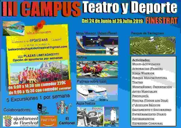 Últimas plazas para el Campus “Teatro y Deporte” que organiza el Club Taekwondo y Hapkido Finestrat