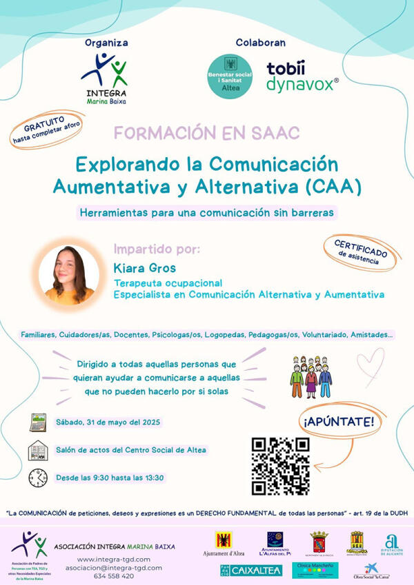 Integra Marina Baixa y la concejalía de Bienestar ponen en marcha una jornada formativa en Comunicación Aumentativa y Alternativa