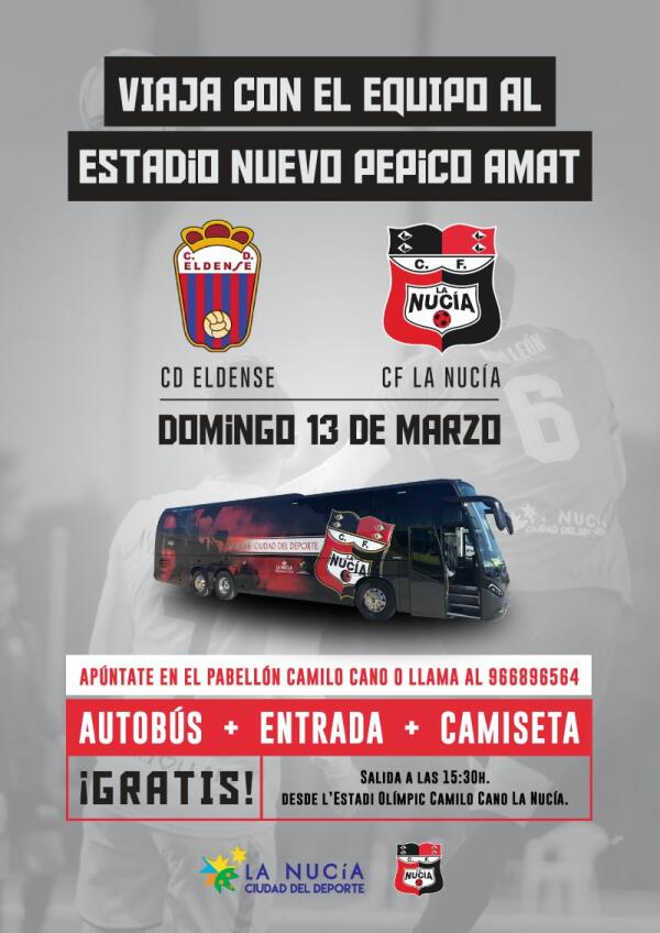 El C.F. La Nucía fleta autobús gratuito para el partido ante el Eldense