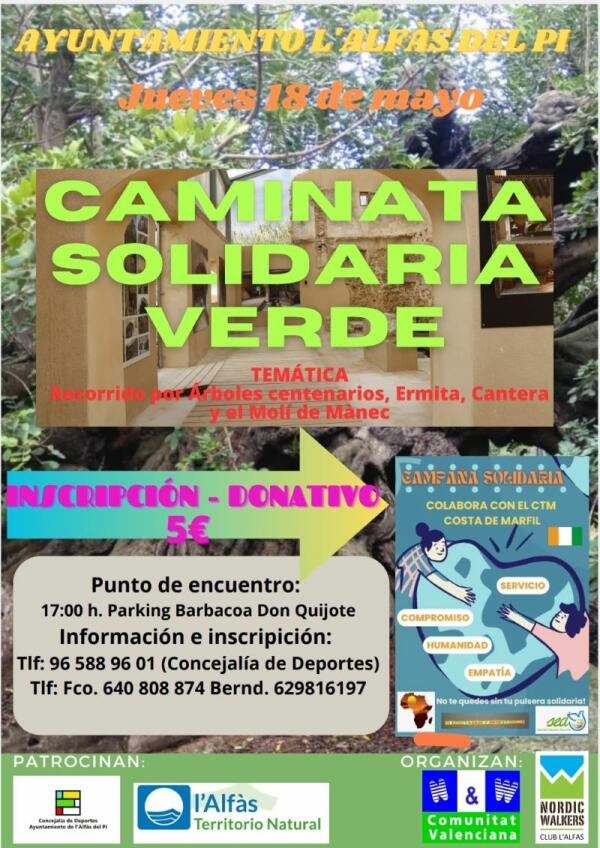 L’Alfàs organiza una edición solidaria de la Caminata Verde rumbo a Costa de Marfil el 18 de mayo 