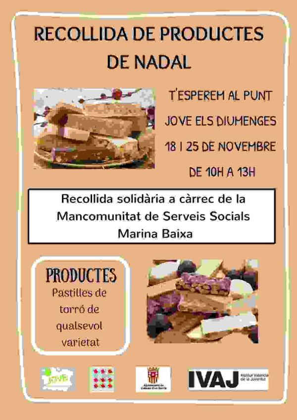   Callosa · Recogida solidaria de productos de Navidad en el Punt Jove