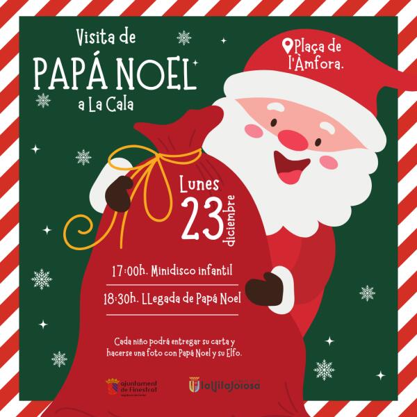 FINESTRAT SE PREPARA PARA RECIBIR LA VISITA DE PAPÁ NOEL EN LA CALA EL PRÓXIMO LUNES 23 DE DICIEMBRE