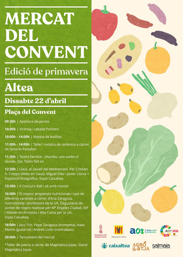 El Ayuntamiento y Agrollotja convocan la edición de primavera del Mercat del Convent