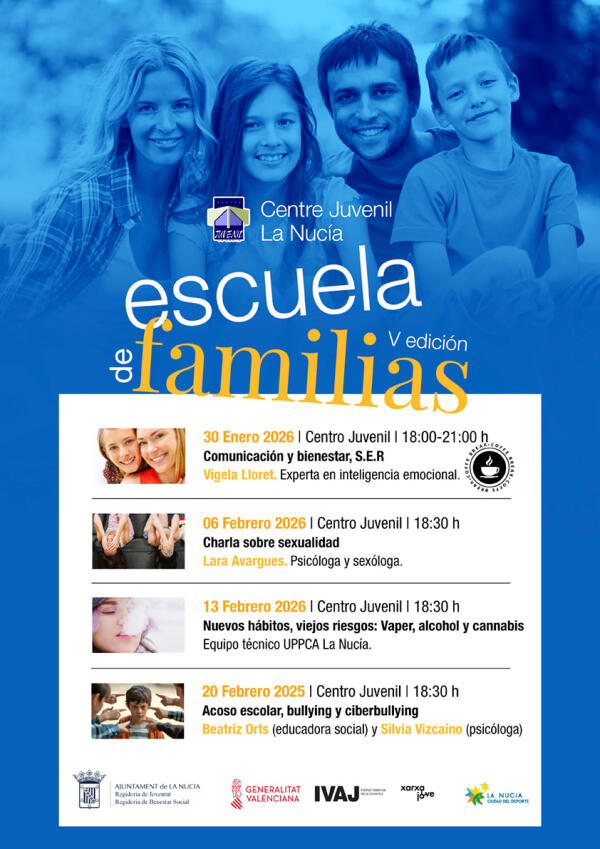 Acoso escolar y bullying ser&aacute;n los temas de la Escuela de Familias este viernes