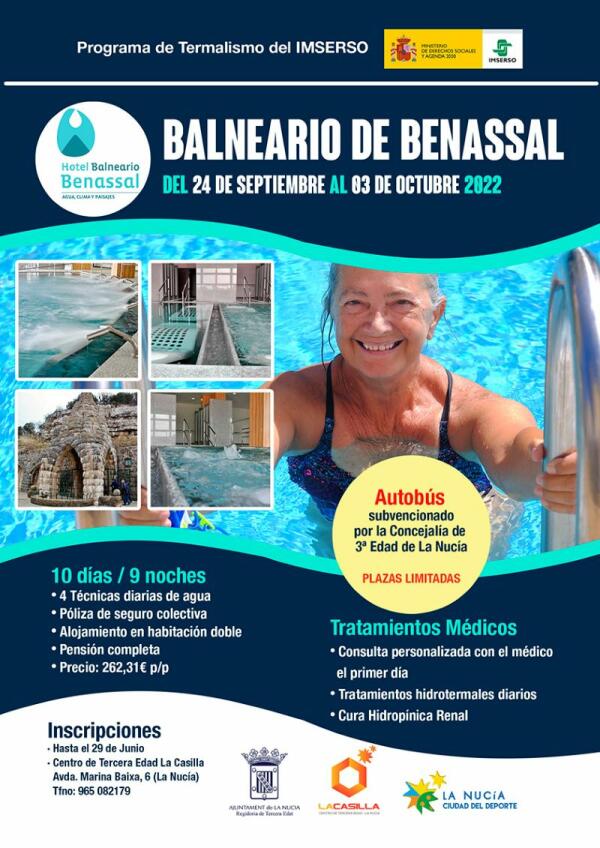 Tercera Edad organiza un Viaje al Balneario de Benassal del IMSERSO