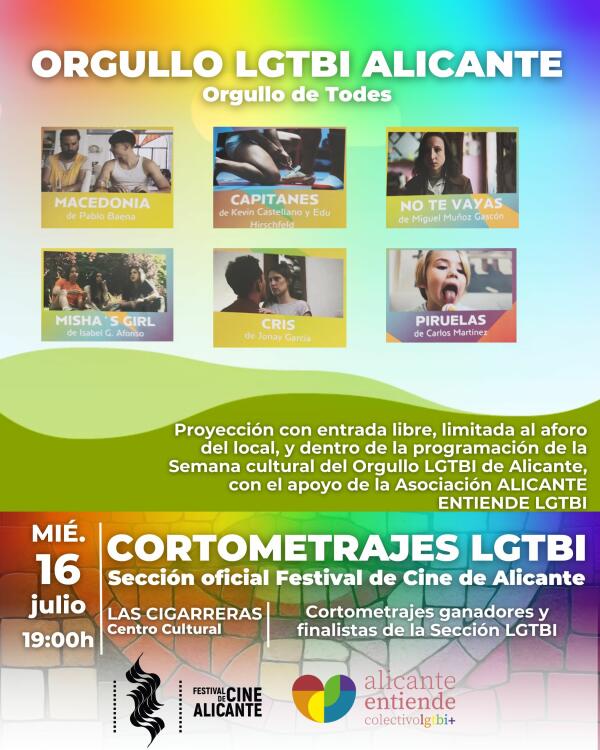 El Festival de Cine de Alicante se suma a las celebraciones del Día Internacional del Orgullo LGBTIQ+