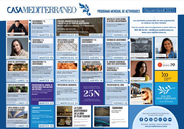 Programación de noviembre de Casa Mediterráneo