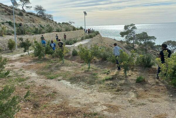 180 alumnos participan en una jornada de reforestaci&oacute;n en la Malladeta de Villajoyosa por el D&iacute;a del &Aacute;rbol