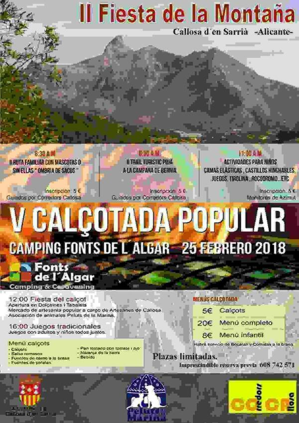  Callosa d&rsquo;en Sarri&agrave; celebra este domingo la II Fiesta de la Monta&ntilde;a y la V Cal&ccedil;otada Popular