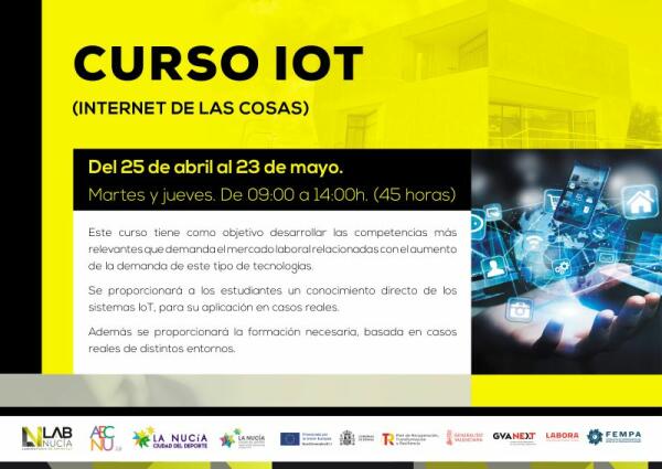 Lab Nucia organiza un curso sobre IoT (Internet de las cosas)