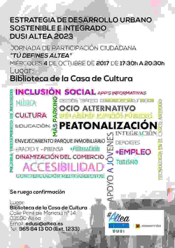 Altea &middot; El equipo de gobierno convoca una jornada de participaci&oacute;n para que los alteanos decidan el futuro de su pueblo 