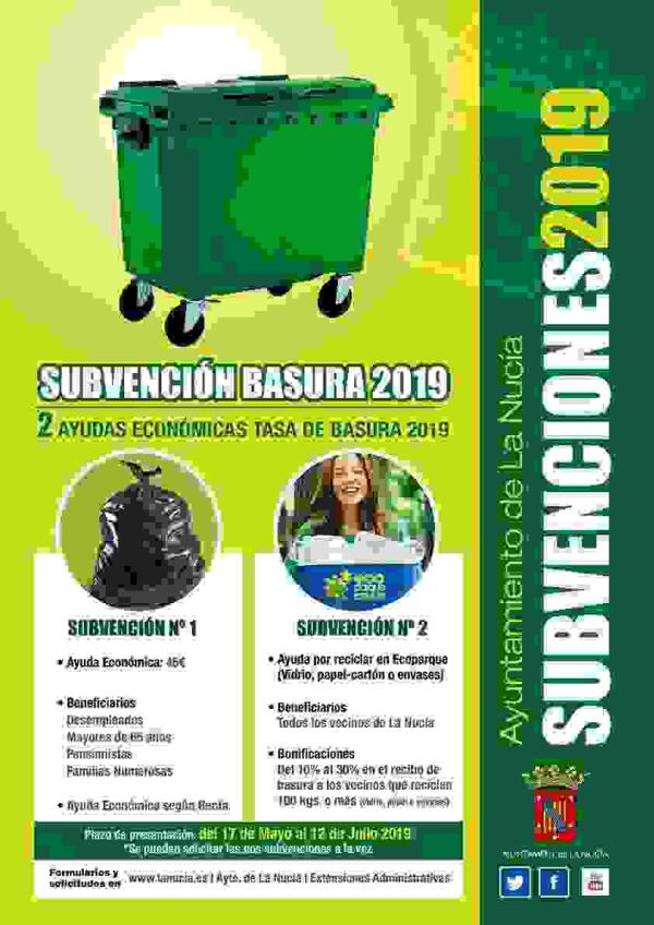 La Nucía // La Subvención de la Basura abre hoy el plazo de solicitudes 