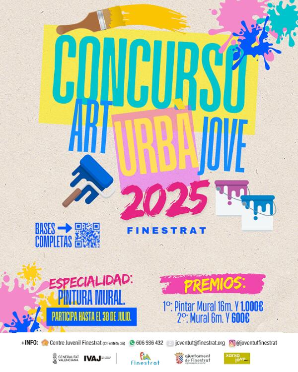 ÚLTIMOS DÍAS PARA PRESENTAR PROPUESTAS AL II CONCURSO DE ART JOVE URBÀ EN LA ESPECIALIDAD DE PINTURA MURAL