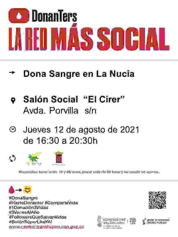 El próximo jueves “15ª Donación de Sangre” en El Cirer 