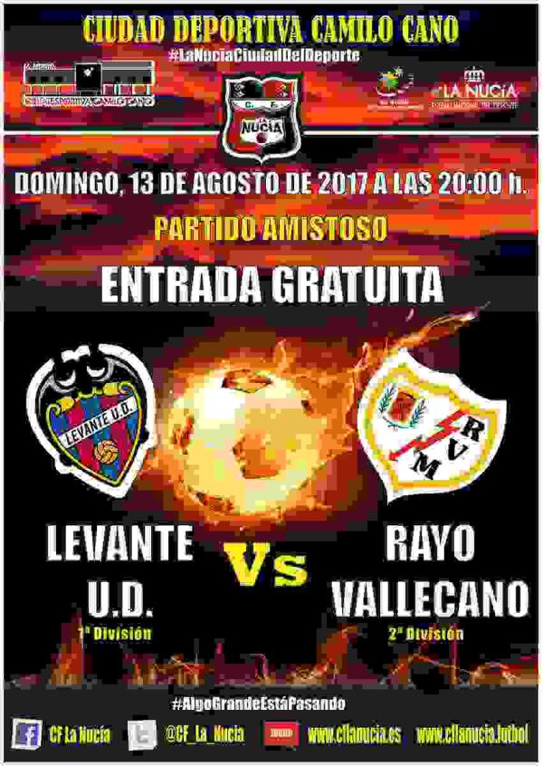 F&uacute;tbol de Primera gratis con el Levante U.D. vs. Rayo Vallecano en La Nuc&iacute;a