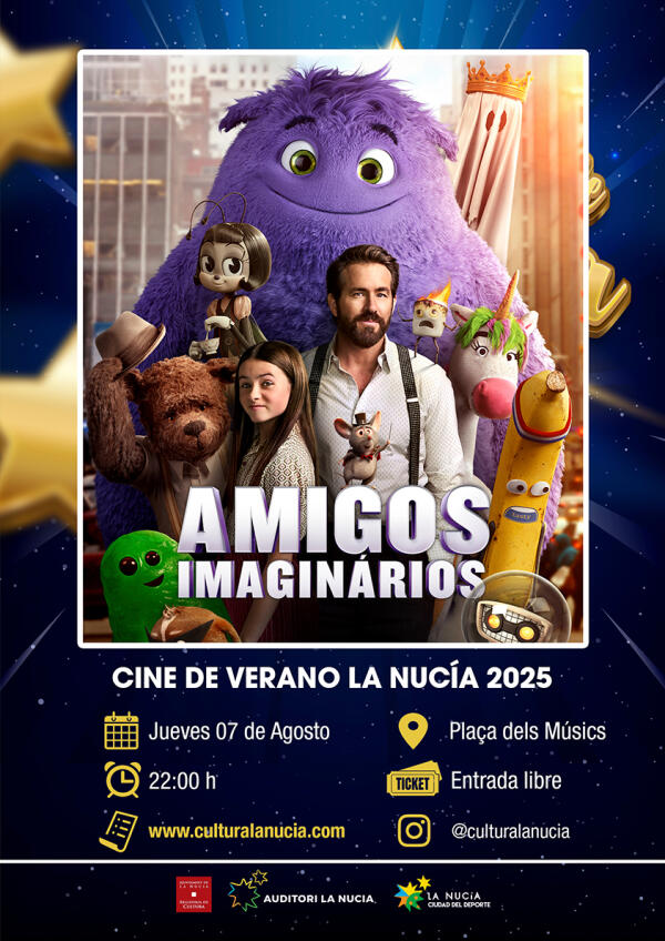Mañana en la plaça dels Músics la película “Amigos Imaginarios” 