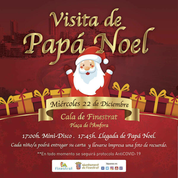 FINESTRAT SE PREPARA PARA LA LLEGADA DE PAPÁ NOEL A LA CALA EL PRÓXIMO MIÉRCOLES 22 DE DICIEMBRE