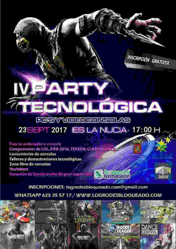 &Uacute;ltimas plazas para la IV #PartyTecnol&oacute;gicaLaNuc&iacute;a