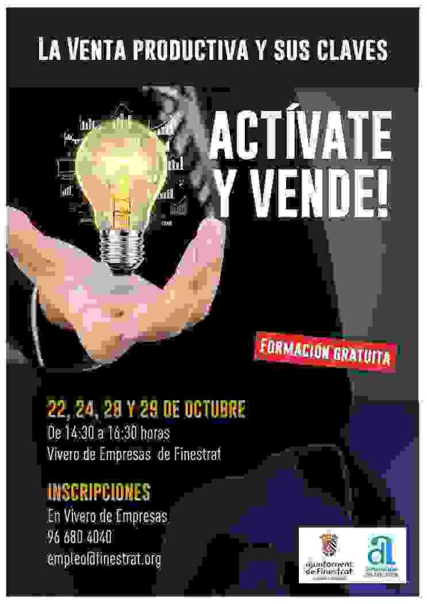 Finestrat organiza un curso titulado “Actívate y vende” para ayudar a comerciantes y empresariado a renovar su estrategia de venta y mejorar resultados