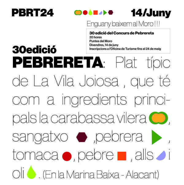 El popular Concurso de Pebrereta se celebrará este año junto al mar, en el parque de la Antoneta, el próximo 14 de junio