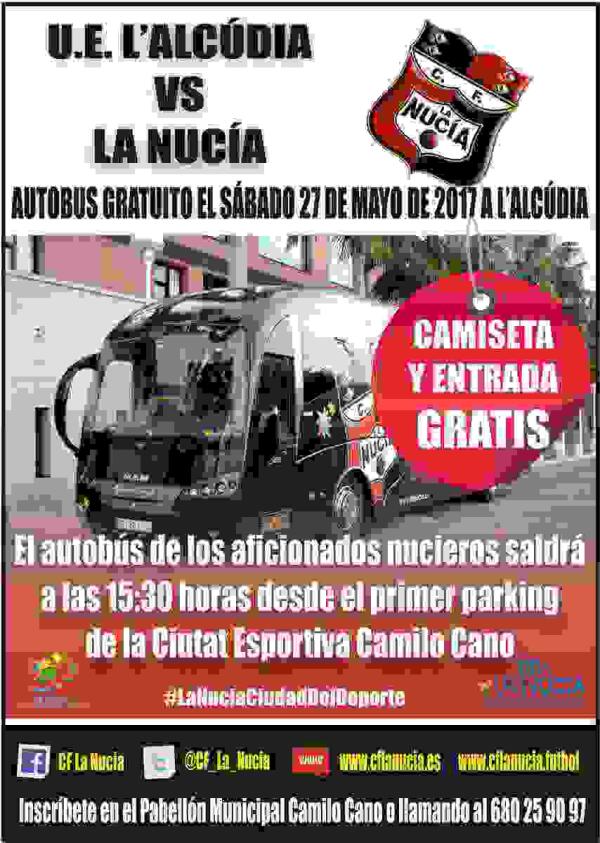 El C.F. La Nuc&iacute;a fleta un autob&uacute;s gratuito para el playoff en L&rsquo;Alc&uacute;dia 