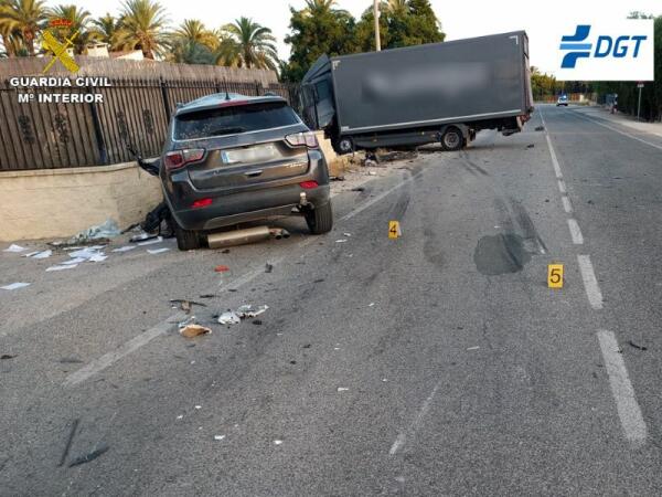 La Guardia Civil detiene al conductor de un camión que causó la muerte a otro conductor en Elche 