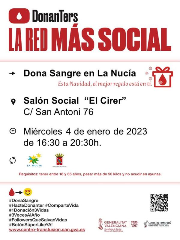 Mañana primera donación de sangre del año en “El Cirer” 