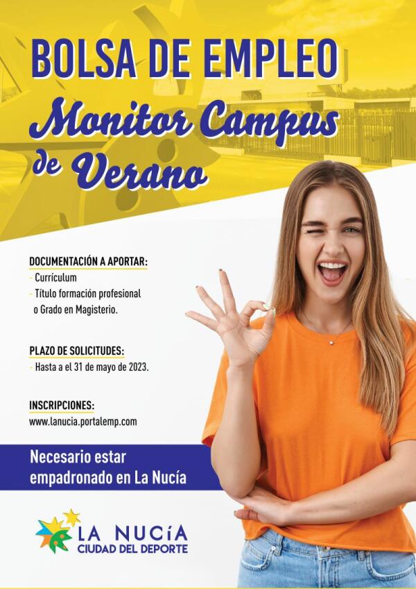 Bolsa de Empleo para “Monitor de Campus de Verano” 