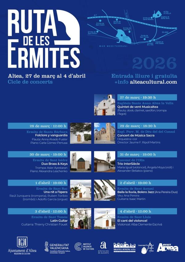 La Parroquia de Altea la Vella inaugurar&aacute; el ciclo de conciertos &lsquo;La Ruta de les Ermites&rsquo;