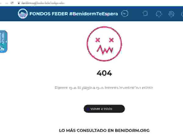 Ciudadanos denuncia que la web del programa EDUSI de Benidorm no está operativa