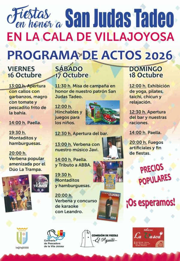 El barrio de la Cala de Villajoyosa celebra sus fiestas en honor a San Judas este fin de semana