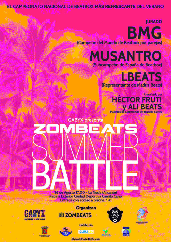 El mejor Beatbox nacional con &ldquo;Zombeats Summer Battle&rdquo; este s&aacute;bado en La Nuc&iacute;a 